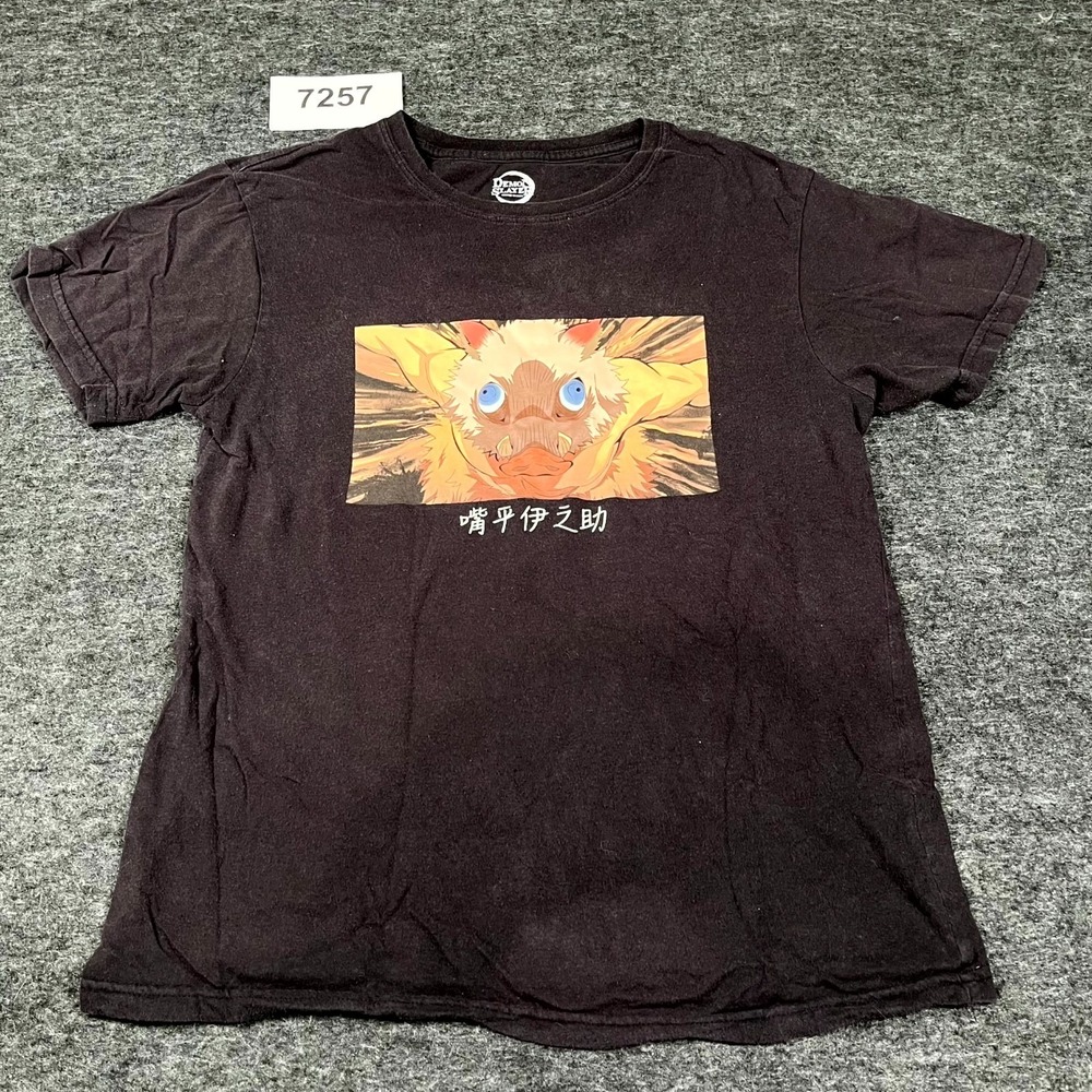 Demon Slayer T Shirt Mens Small Black Inosuke Hashibira Anime Graphic Print